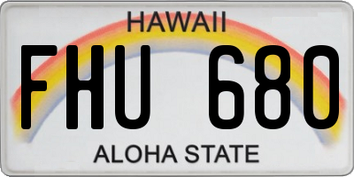 HI license plate FHU680
