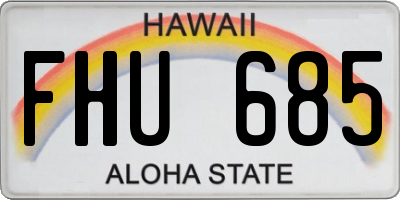 HI license plate FHU685