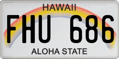 HI license plate FHU686