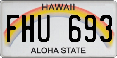 HI license plate FHU693