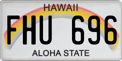 HI license plate FHU696