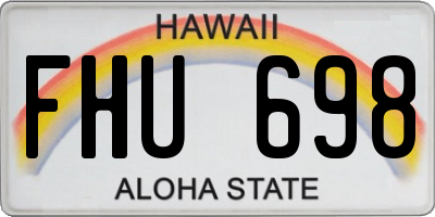 HI license plate FHU698