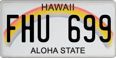 HI license plate FHU699