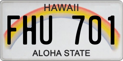HI license plate FHU701