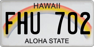 HI license plate FHU702