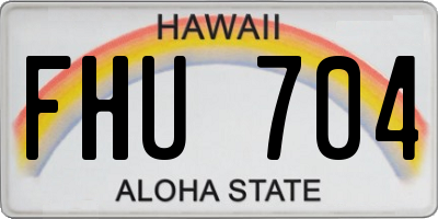 HI license plate FHU704