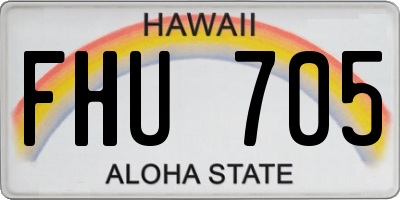 HI license plate FHU705