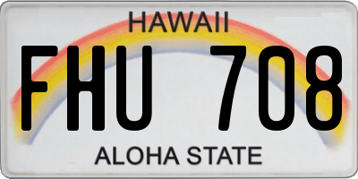 HI license plate FHU708