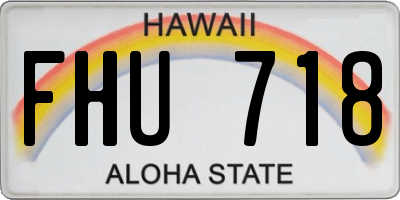 HI license plate FHU718