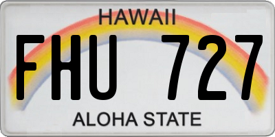 HI license plate FHU727