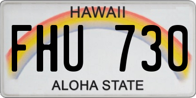HI license plate FHU730