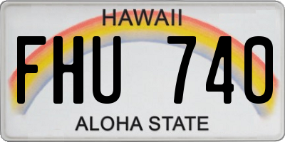 HI license plate FHU740