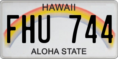 HI license plate FHU744