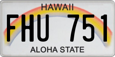 HI license plate FHU751