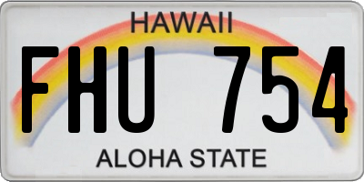 HI license plate FHU754
