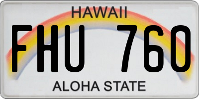 HI license plate FHU760