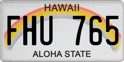 HI license plate FHU765