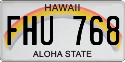 HI license plate FHU768