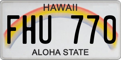 HI license plate FHU770