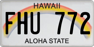 HI license plate FHU772