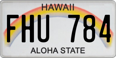 HI license plate FHU784