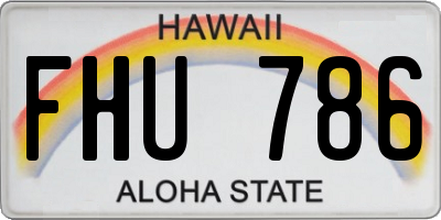 HI license plate FHU786