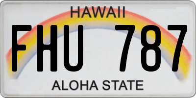 HI license plate FHU787