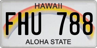 HI license plate FHU788