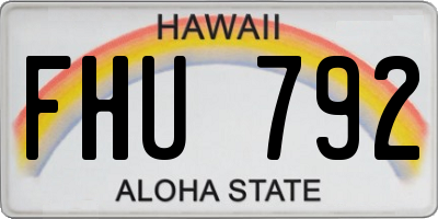 HI license plate FHU792