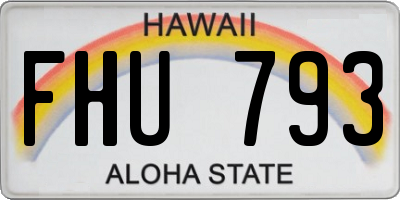 HI license plate FHU793