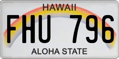 HI license plate FHU796