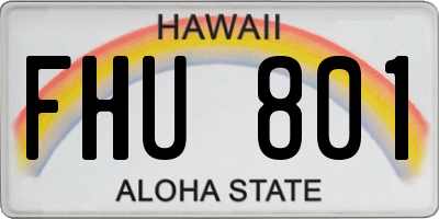 HI license plate FHU801