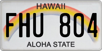 HI license plate FHU804