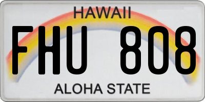 HI license plate FHU808