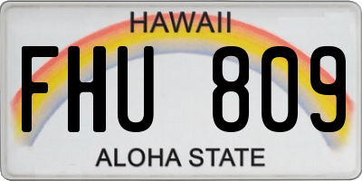 HI license plate FHU809