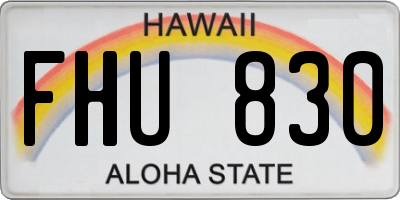 HI license plate FHU830