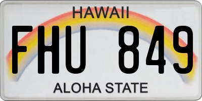 HI license plate FHU849