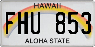 HI license plate FHU853