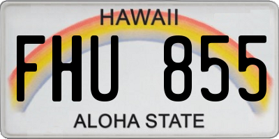 HI license plate FHU855