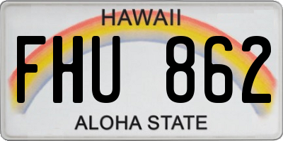 HI license plate FHU862