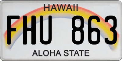 HI license plate FHU863
