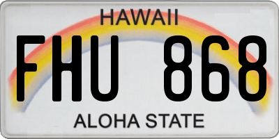 HI license plate FHU868