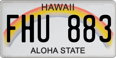 HI license plate FHU883