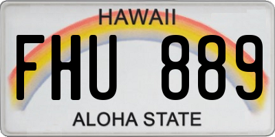 HI license plate FHU889