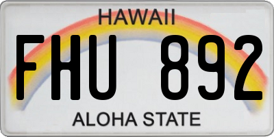 HI license plate FHU892