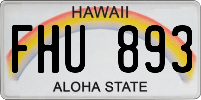 HI license plate FHU893