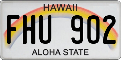 HI license plate FHU902