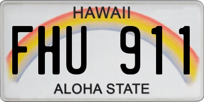 HI license plate FHU911