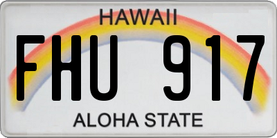 HI license plate FHU917