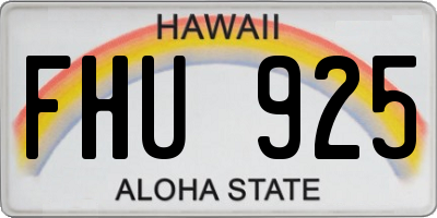 HI license plate FHU925